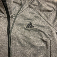 adidas アディダス フルジップパーカー グレー L ワンポイントロゴ
