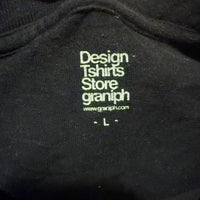 グラニフ Tシャツ 黒 黄色 L キリン グラフィック プリント ドイツ語