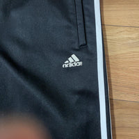 adidas アディダス トラックパンツ ジャージ 黒白赤 L 3本ライン 裾ジップ