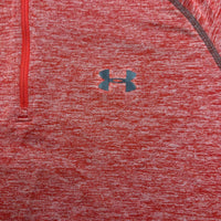 UNDER ARMOUR ハーフジップ半袖Tシャツ 赤 XL 杢柄 スポーツ