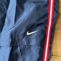 NIKE ナイキ ナイロン トラックパンツ ネイビー XL サイドライン 裏メッシュ
