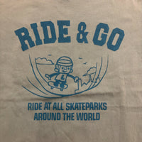Laundry Tシャツ 水色 M スケボー キャラクター 両面プリント