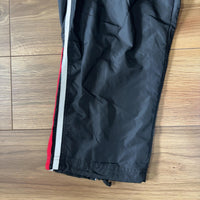 adidas アディダス ナイロントラックパンツ 黒 L サイドライン 裾ジップ