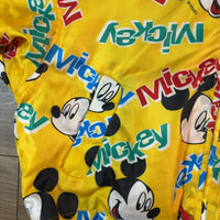 Disney 中綿ブルゾン イエロー 130cm ミッキー総柄 レトロ