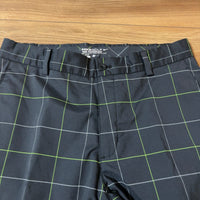 NIKE ゴルフ スラックス パンツ チェック 黒 M ドライフィット