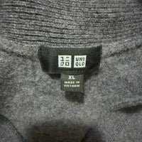 UNIQLO ラムVネックカーディガン グレー XL ウール100%