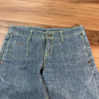 POLO JEANS CO. ローライズ フレア デニムパンツ 青 M