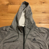 adidas アディダス フルジップパーカー グレー L ワンポイントロゴ