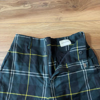 UNITED ARROWS ウール ワイドパンツ グリーン チェック 36 S