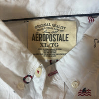 AEROPOSTALE 半袖シャツ 白 XL マリン柄 総柄