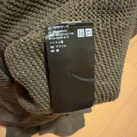 UNIQLO ウォッシャブル3Dクルーネックセーター カーキ M 3Dニット