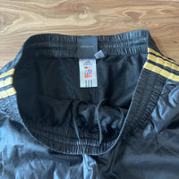 adidas トラックパンツ 黒 金 XL メンズ シャカパン 裏メッシュ