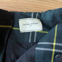 UNITED ARROWS ウール ワイドパンツ グリーン チェック 36 S