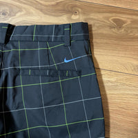 NIKE ゴルフ スラックス パンツ チェック 黒 M ドライフィット