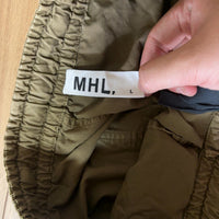 MHL. コットンイージーパンツ カーキ L ウエストゴム ワイド