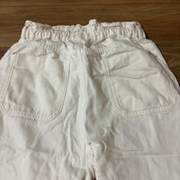 ZARA ホワイトデニムパンツ レディース XL ウエストゴム テーパード