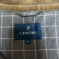 CENTRO キルティングジャケット ベージュ L コーデュロイ 中綿