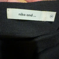 niko and... カットソー プルオーバー 黒 L ボートネック ストレッチ