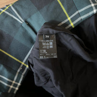 UNITED ARROWS ウール ワイドパンツ グリーン チェック 36 S