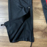 adidas アディダス トラックパンツ ジャージ 黒白赤 L 3本ライン 裾ジップ