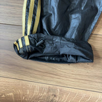 adidas トラックパンツ 黒 金 XL メンズ シャカパン 裏メッシュ