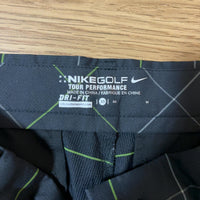 NIKE ゴルフ スラックス パンツ チェック 黒 M ドライフィット
