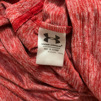 UNDER ARMOUR ハーフジップ半袖Tシャツ 赤 XL 杢柄 スポーツ