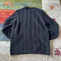 ZARA クルーネックニットセーター 黒 M ケーブル編み