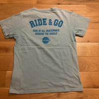 Laundry Tシャツ 水色 M スケボー キャラクター 両面プリント