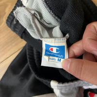 Champion トラックパンツ 黒 M サイドライン スナップボタン ジャージ