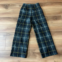 UNITED ARROWS ウール ワイドパンツ グリーン チェック 36 S