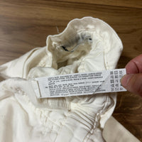 ZARA ホワイトデニムパンツ レディース XL ウエストゴム テーパード