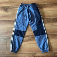 adidas アディダス トラックパンツ ブルー S アシンメトリー 三本ライン