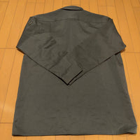 寅壱 長袖 ワークシャツ グレー 4XL 5L ポリエステル 作業着 無地