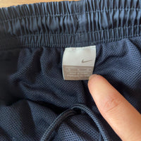 NIKE ナイロン トラックパンツ ネイビー M メンズ サイドライン 裏地メッシュ