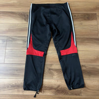 adidas アディダス トラックパンツ ジャージ 黒白赤 L 3本ライン 裾ジップ