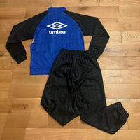 umbro ジャージ 上下セット 青 黒 150cm デサント製 シャドーストライプ