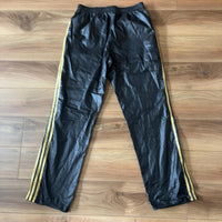 adidas トラックパンツ 黒 金 XL メンズ シャカパン 裏メッシュ